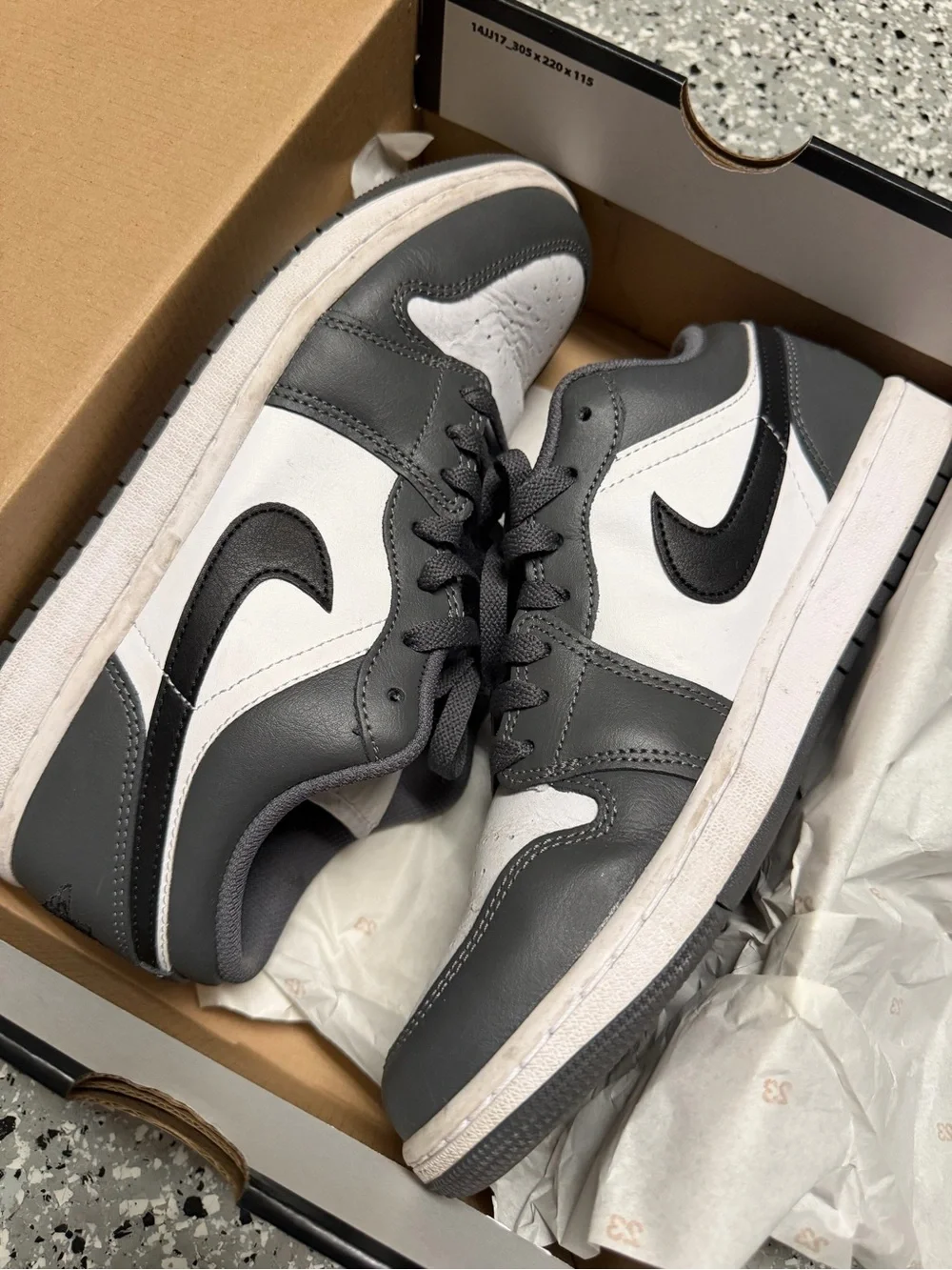 Jordan Low-Top Sneakers in Gray and White